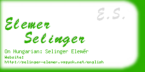 elemer selinger business card
